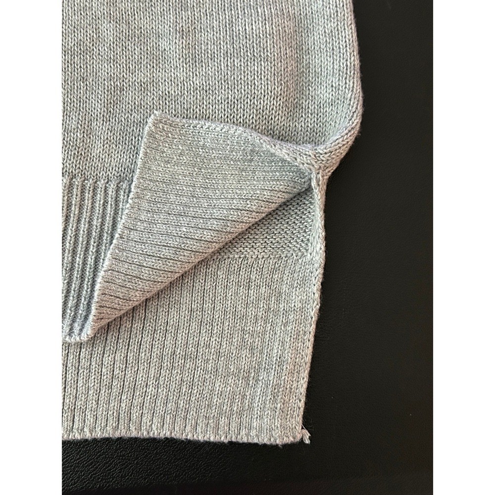 Ella Moss Heather Gray Crewneck Sweater High-Low Side Slit Size L 1397 - Picture 6 of 9
